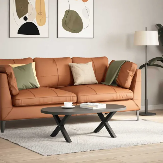 vidaXL Salontafelpoten 2 st X-vormig 60x(30-31) cm staal antraciet Anthraciet