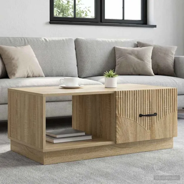 vidaXL Salontafel Sonoma Eiken 90 x 50 x 37 cm Bewerkt hout, foto 2