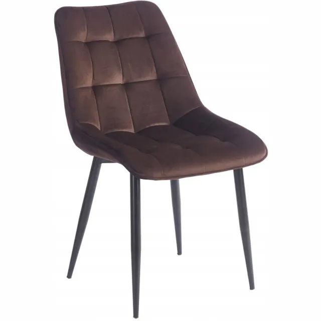 Furnitex Riviera 28 - Eetkamerstoel - Bruin fluweel - Metalen poten Bruin;Zwart
