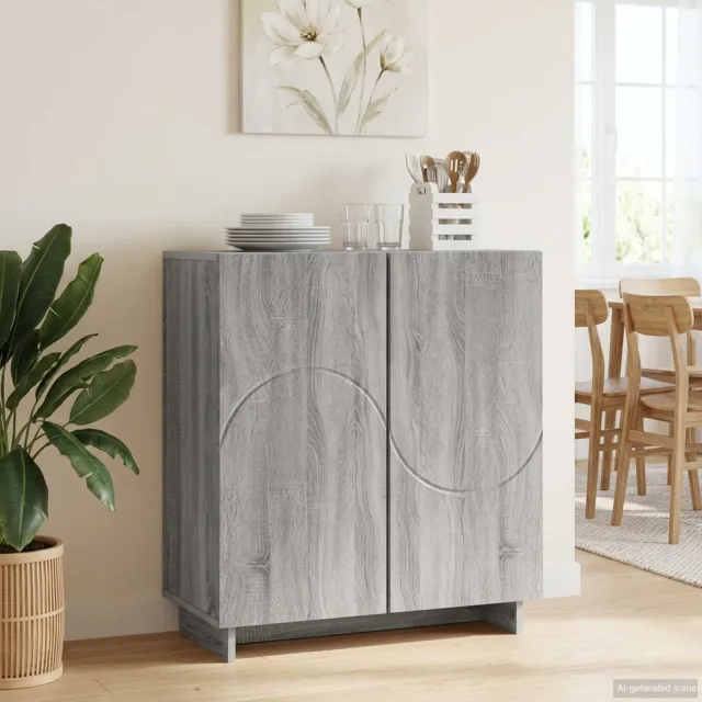 vidaXL Dressoir Grijs Sonoma 67 x 34,5 x 75 cm Bewerkt hout, foto 2