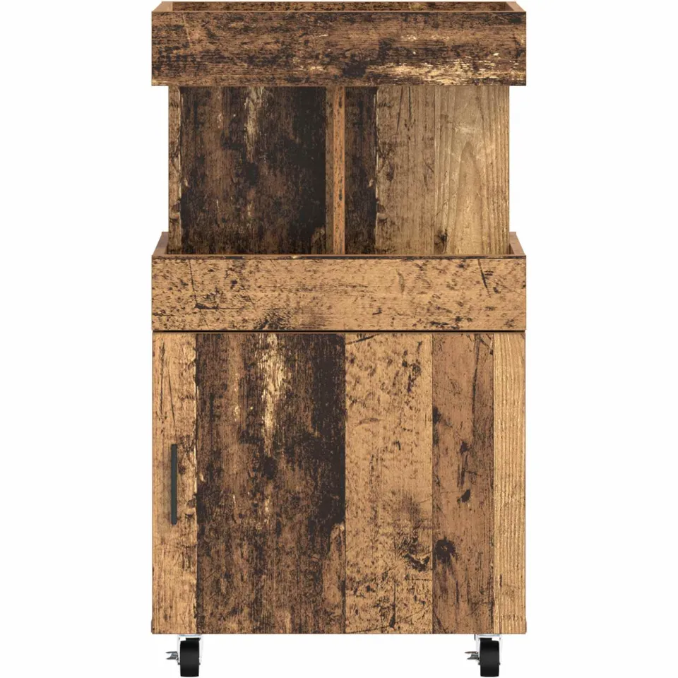 vidaXL Serveerwagen Oud hout 50 x 41 x 89 cm Bewerkt hout bruin, foto 4