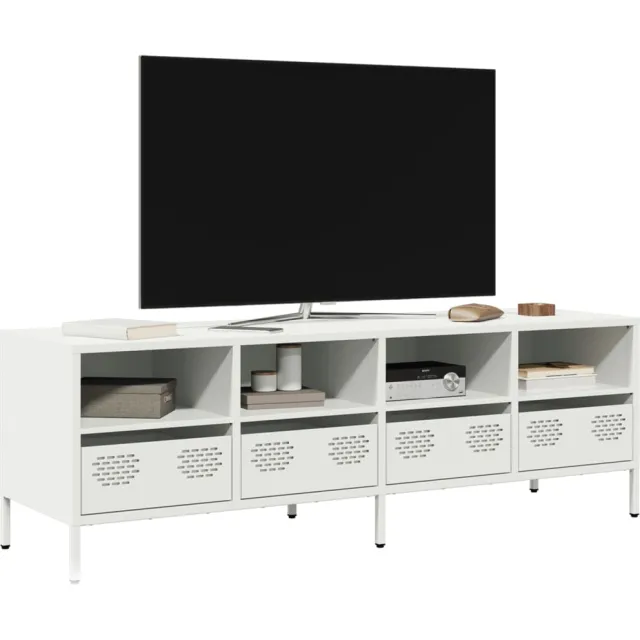 vidaXL Tv-meubel 135x39x43,5 cm koudgewalst staal wit