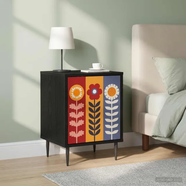 vidaXL Nachtkastje ESSEN 2 st Zwart eiken 36 x 33 x 51 cm Bewerkt hout, foto 2