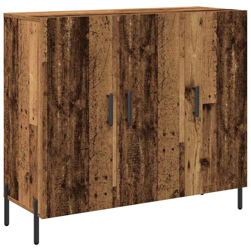 vidaXL Dressoir Oudhout 90 x 34 x 80 cm Bewerkt hout bruin, foto 3