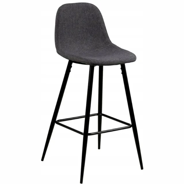 Artpro Grijze Scandinavische barkruk met rugleuning, metaal, keuken Grey