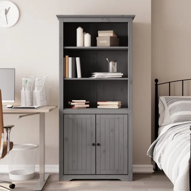 vidaXL Boekenkast BODO 82x40x173 cm massief grenenhout grijs