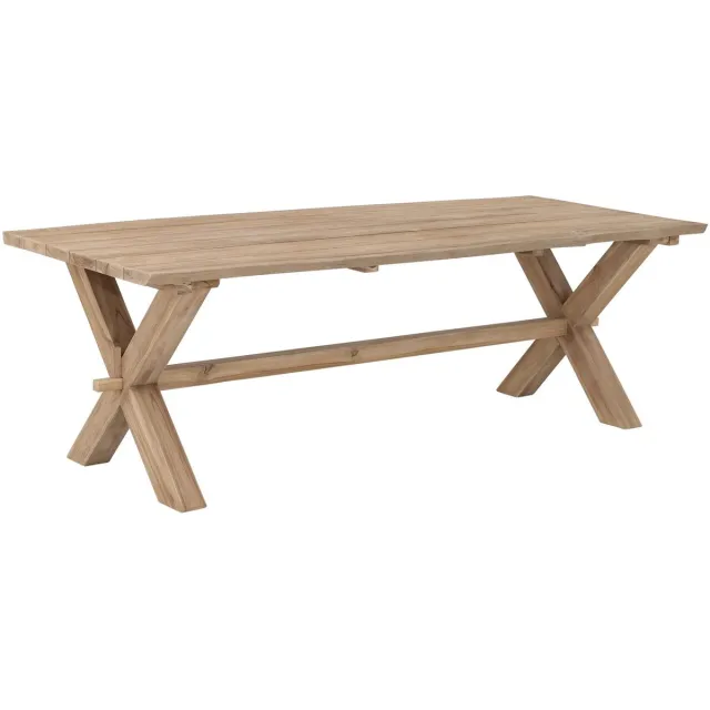 Must Living Dining table Tropicana (outdoor),78x240x100 cm, rustic teakwood with live edge top Naturel