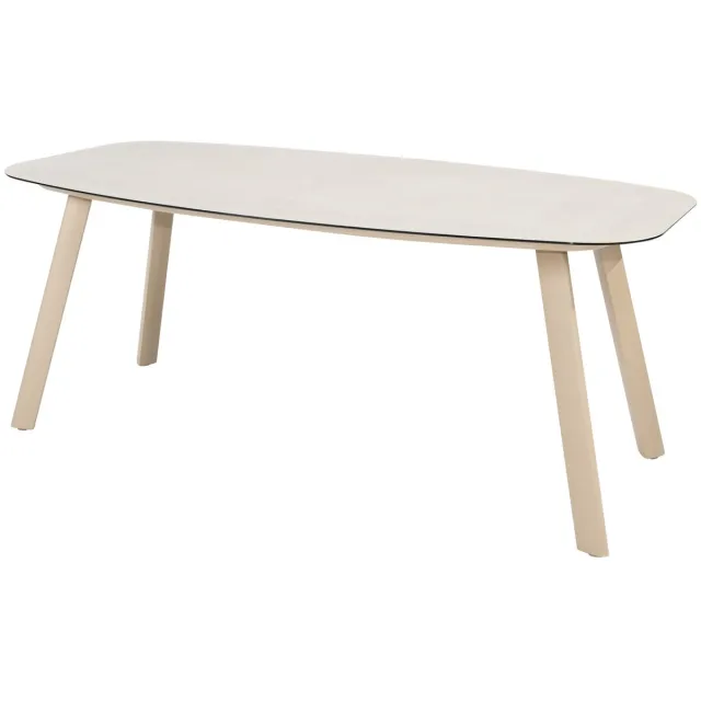 4 Seasons Outdoor Manolo dining tuintafel printed ceramic 180x95xH75 cm latte Taste 4SO Grijs, Zand / Latte / Linen