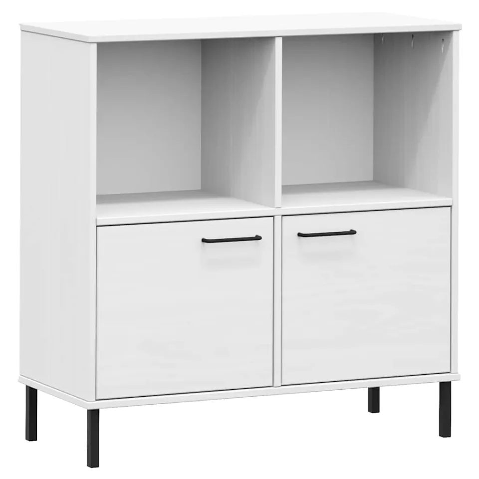 vidaXL Boekenkast met metalen poten OSLO 90x35x90,5 cm hout wit, foto 3