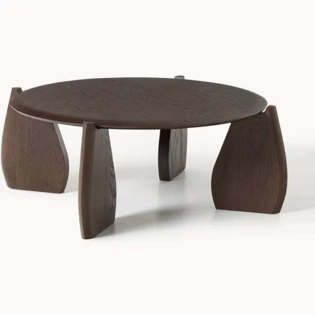 Westwing Collection Ronde XL salontafel Hilda van eikenhout Bruin
