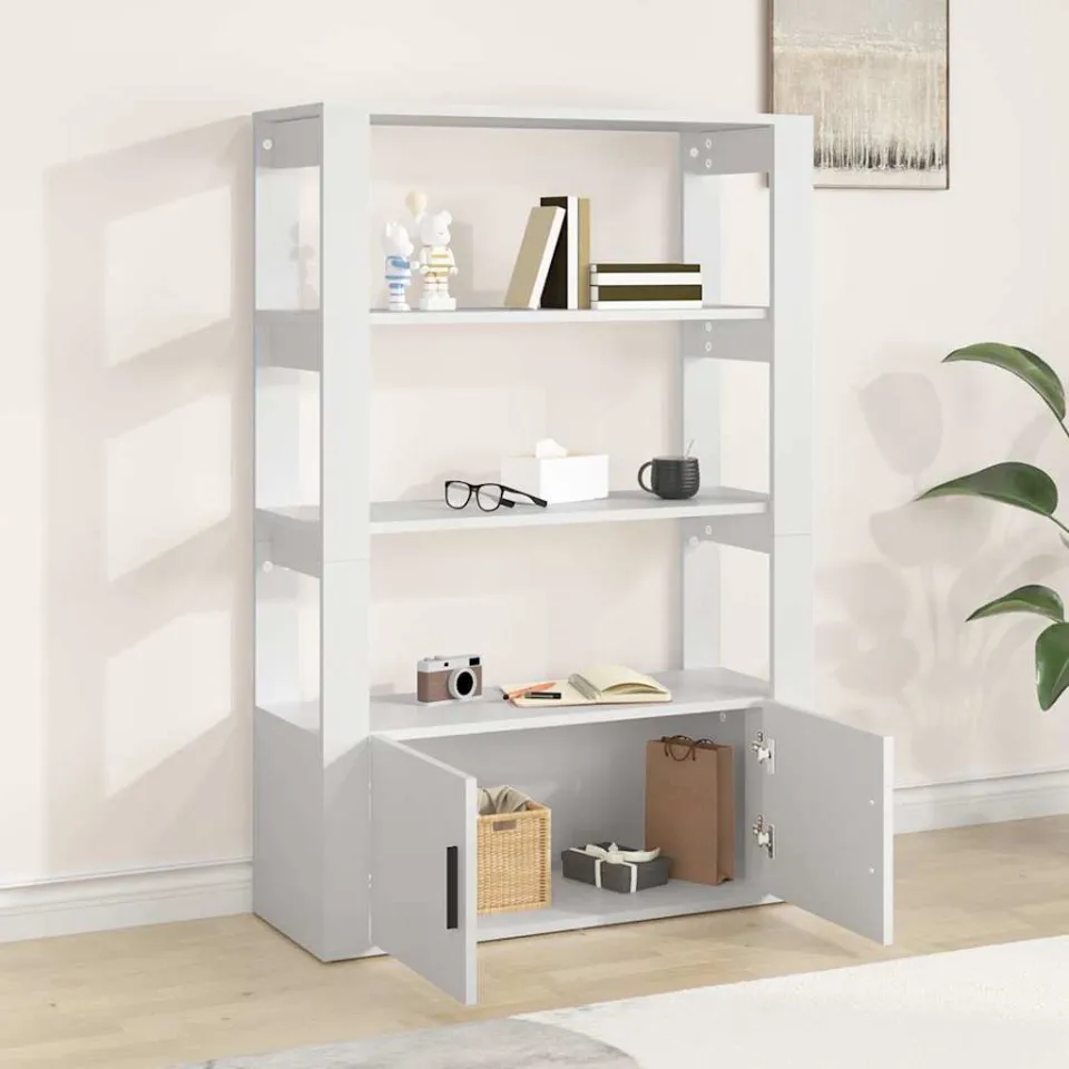 vidaXL Dressoir 80x30x119,5 cm bewerkt hout wit, foto 2