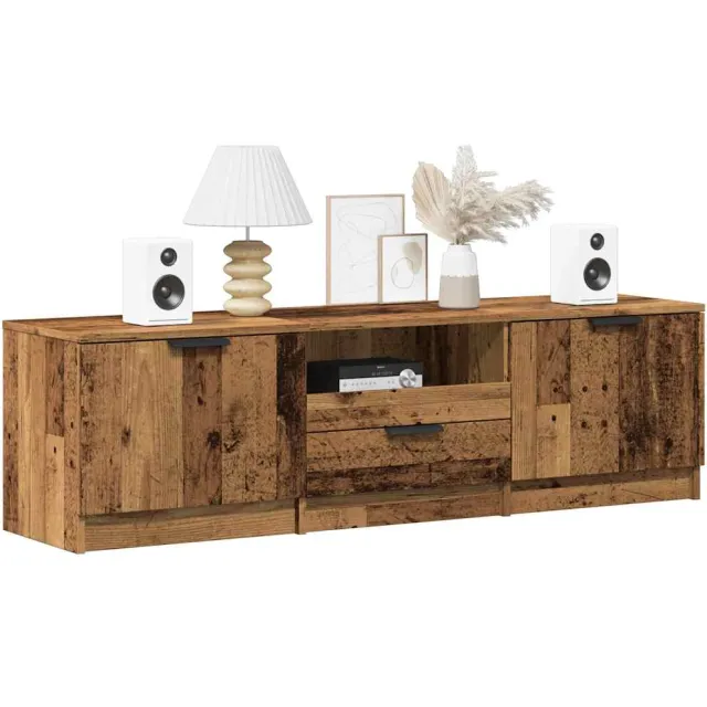 vidaXL Tv-meubel 140x35x40 cm bewerkt hout oud houtkleurig Bruin