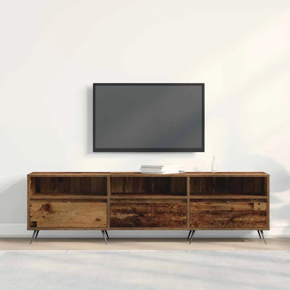 vidaXL TV-kast 150 x 30 x 44,5 cm Oud hout Bewerkt hout bruin, foto 3