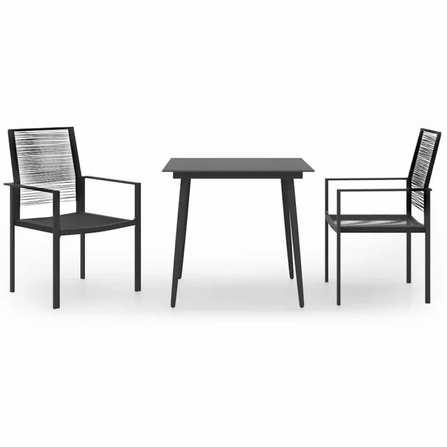 vidaXL 3-delige Tuinset Zwart