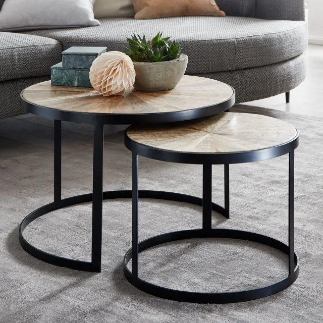 Sky Style Cakey Ronde Salontafel Set Lichtbruin