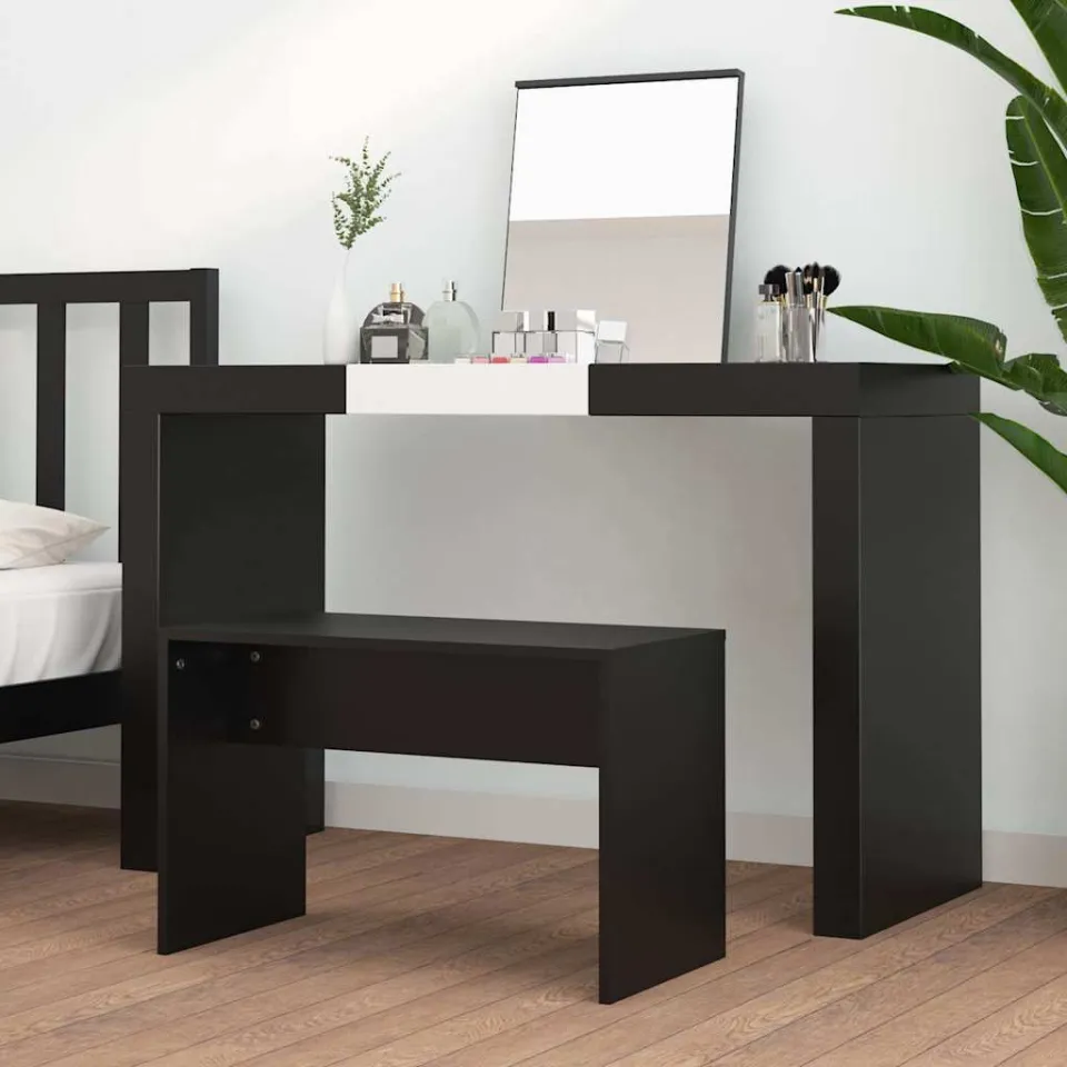 vidaXL Kaptafelkruk 70x35x45 cm bewerkt hout zwart, foto 2