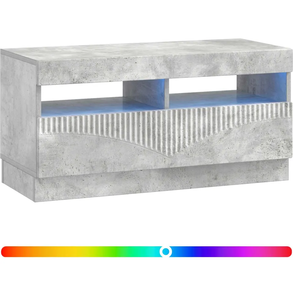 vidaXL LED tv-meubel Betongrijs Bewerkt hout