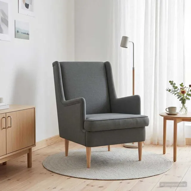 vidaXL Fauteuil Donkergrijs Stof