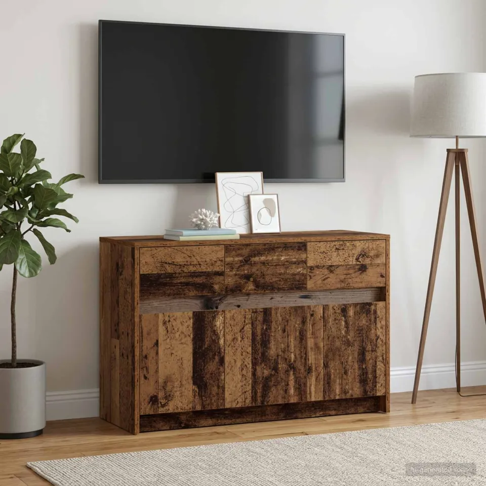 vidaXL TV-kast 91 x 34 x 61 cm Oud hout bruin, foto 4