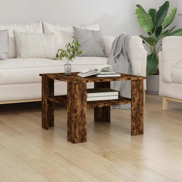 vidaXL Salontafel 60x60x42 cm bewerkt hout gerookt eikenkleurig, foto 2