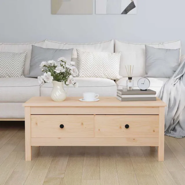 vidaXL Salontafel 100x50x40 cm massief grenenhout bruin, foto 2