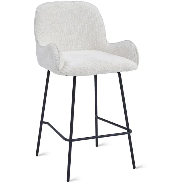 Set van 2 - Nest of Nora Barkrukken Olli stof - Ivoor barstoelen