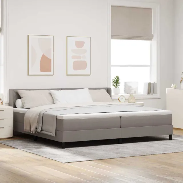 vidaXL Boxspringbed met hoofdeinde Taupe 200 x 200 cm Stof