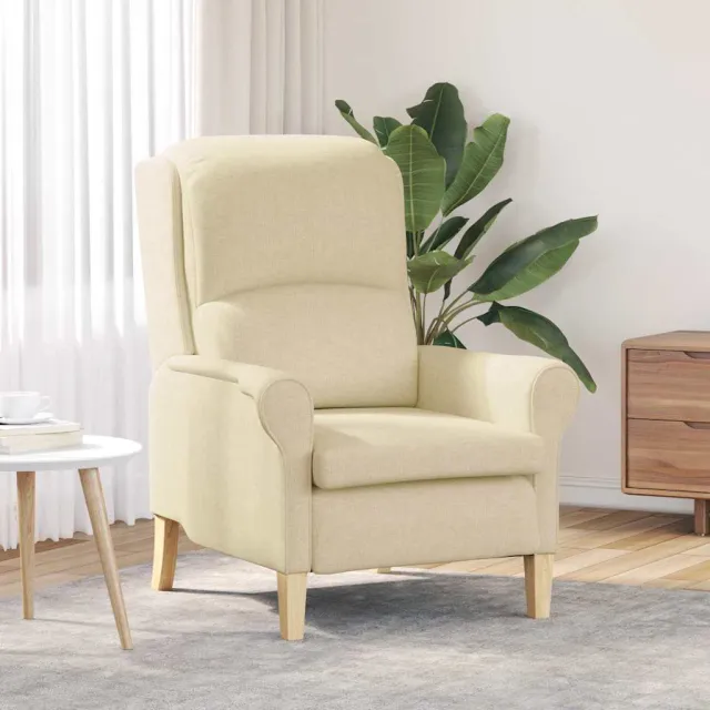 vidaXL Fauteuil Crème Stof