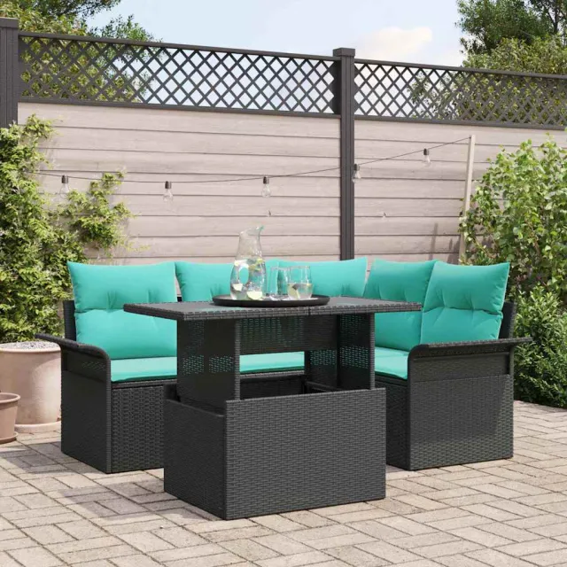 vidaXL Tuin Sofa Set 5 st Zwart [Synthetisch]: Poly Rattan, foto 2