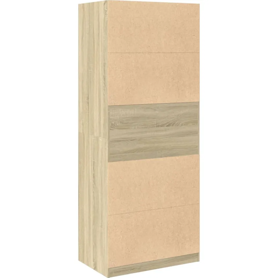 vidaXL Kledingkast 80x50x200 cm bewerkt hout sonoma eikenkleurig, foto 4