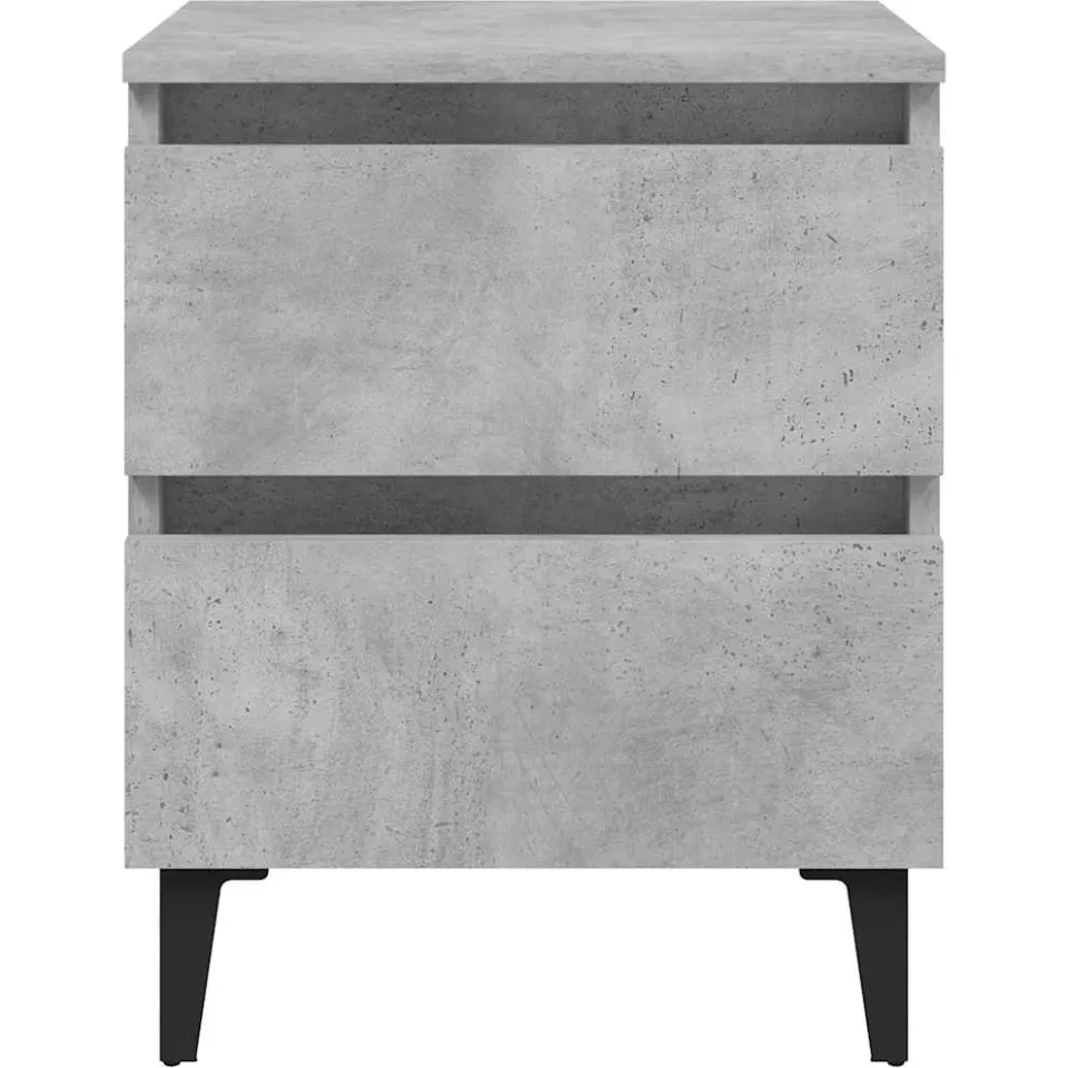 vidaXL Nachtkastje 40x35x50 cm bewerkt hout betongrijs grijs, foto 3