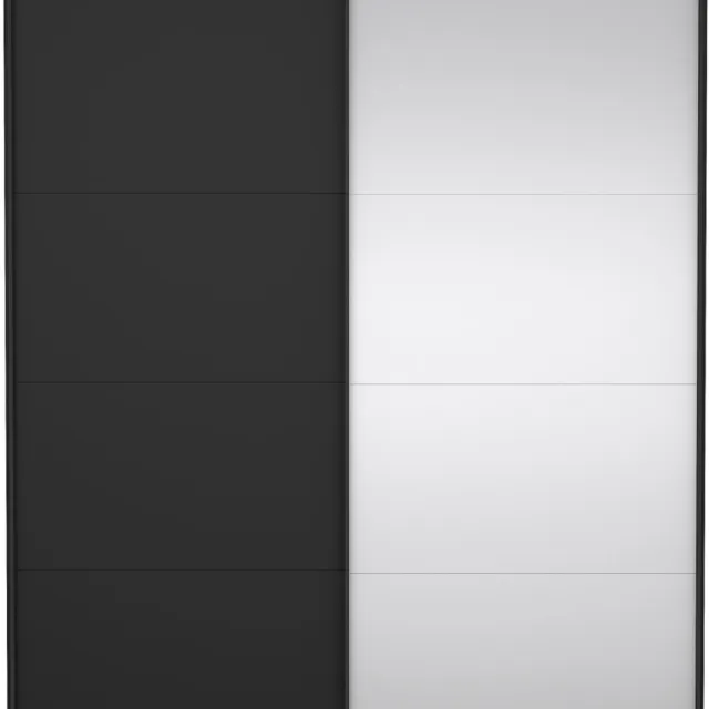 Giga Living Kledingkast Catania - Zwart - Incl. Spiegel - 179x67x220cm