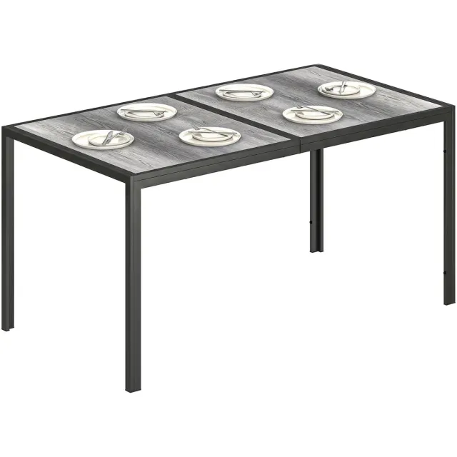 Outsunny tuintafel - gegalvaniseerd staal, PSPC - 150 x 80 x 74 cm - grijs