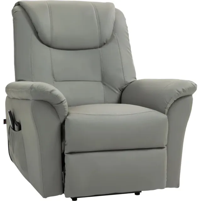 GranMaison Massagestoel - Relaxfauteuil - Zetel - Sta op stoel elektrisch - Stof - 1 persoons - Met armleuning - Zeer comfortabel - Elektrisch - Grijs Lichtgrijs versie 4