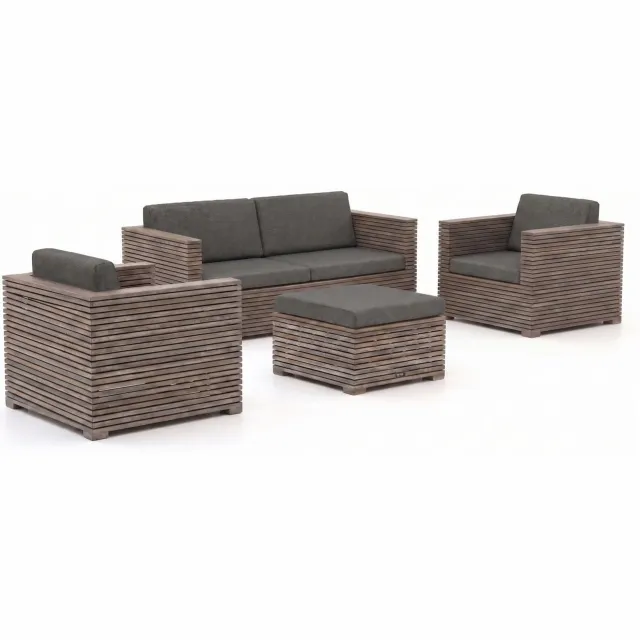 ROUGH Furniture ROUGH-C stoel-bank loungeset 4-delig grijs, foto 2