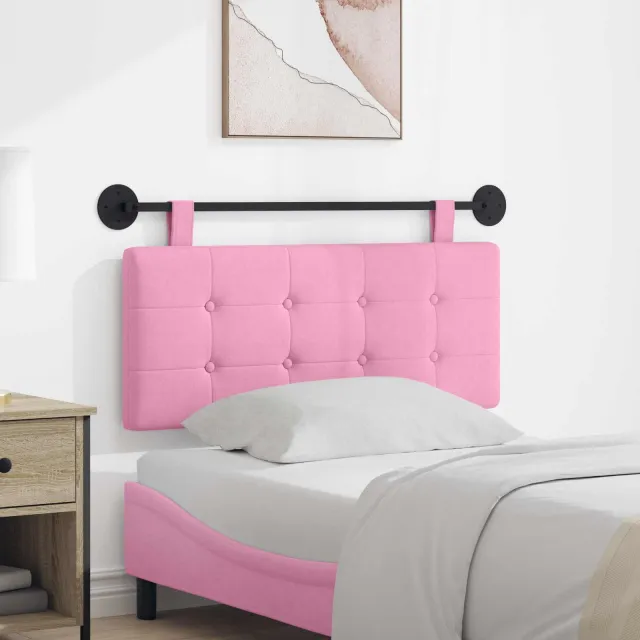 vidaXL Hangend hoofdbord Stof Roze