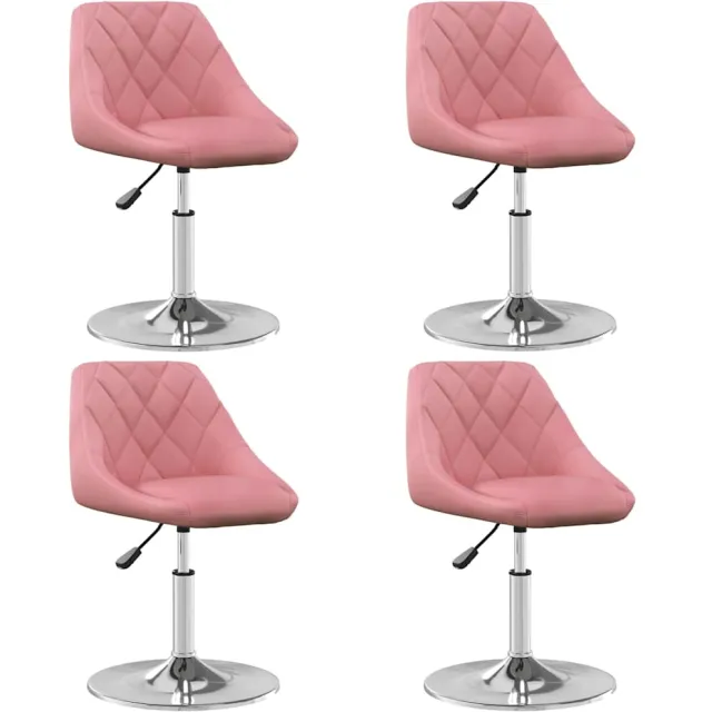 vidaXL Eetkamerstoelen draaibaar 4 st fluweel roze