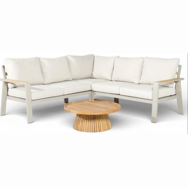Belito Lotte Loungeset Hoekbank Nr. 8 | Taupe Aluminium | 220 x 220 cm | 5-persoons