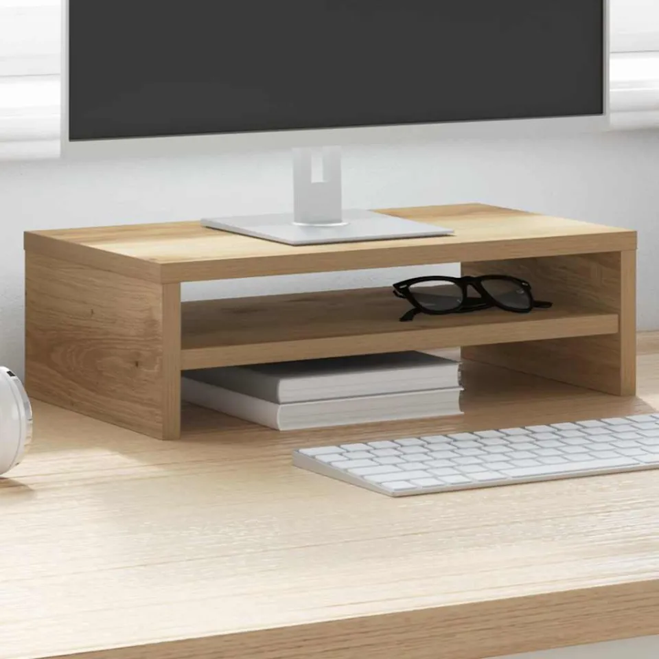 vidaXL Monitorstandaard 42x24x13 cm bewerkt hout artisanaal eikenkleur, foto 2