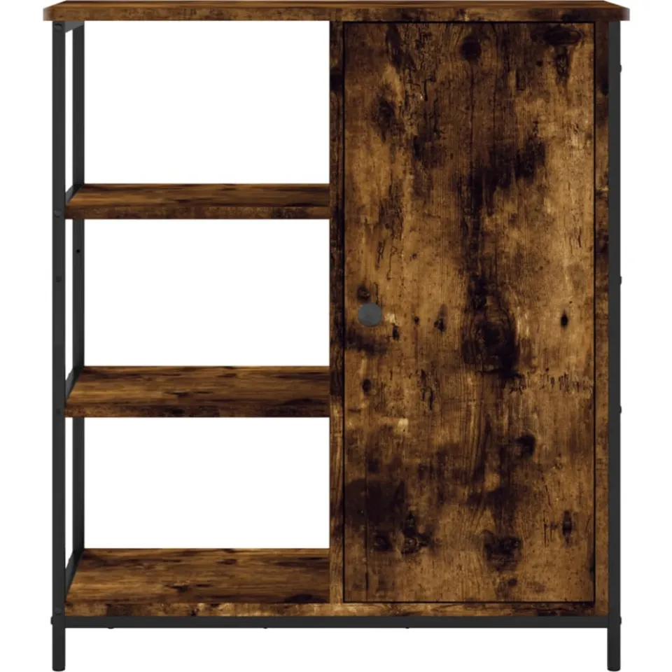 vidaXL Dressoir 70x30x80 cm bewerkt hout gerookt eikenkleurig, foto 4