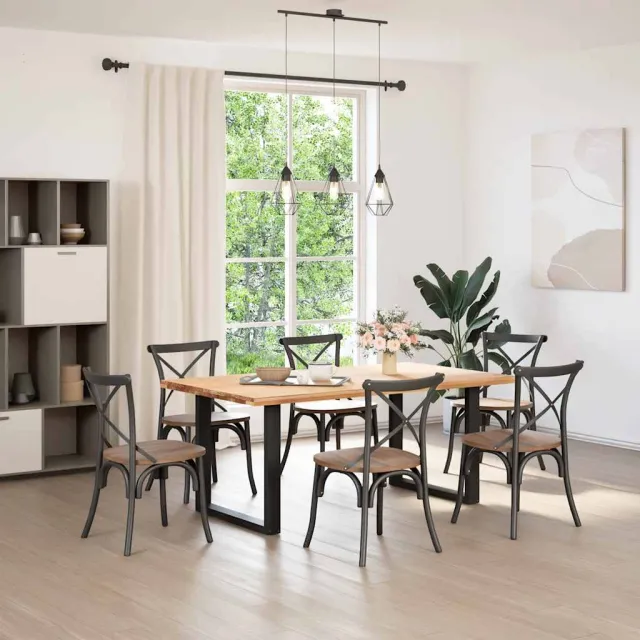 vidaXL Eettafelpoten 2 st U-vormig 90x(72-73) cm staal zwart