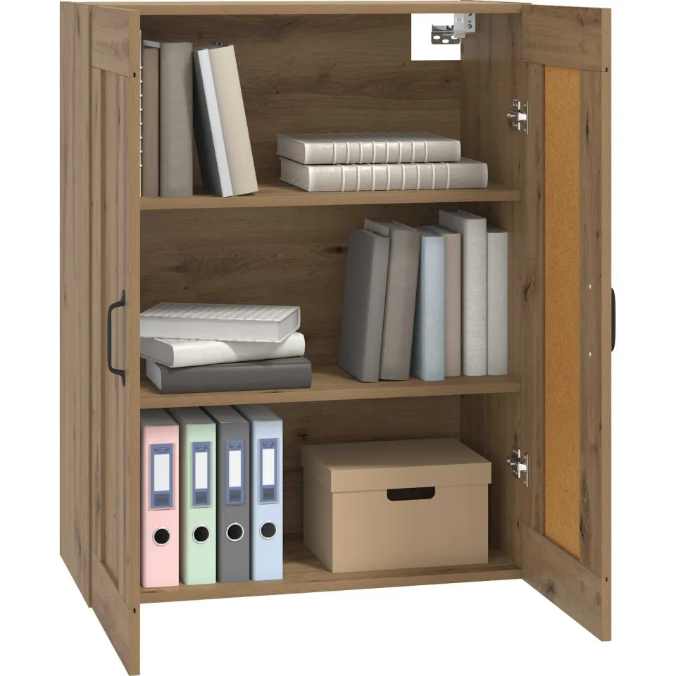 vidaXL Wandkast Artisanaal eiken 69,5 x 34 x 90 cm Bewerkt hout Bruin