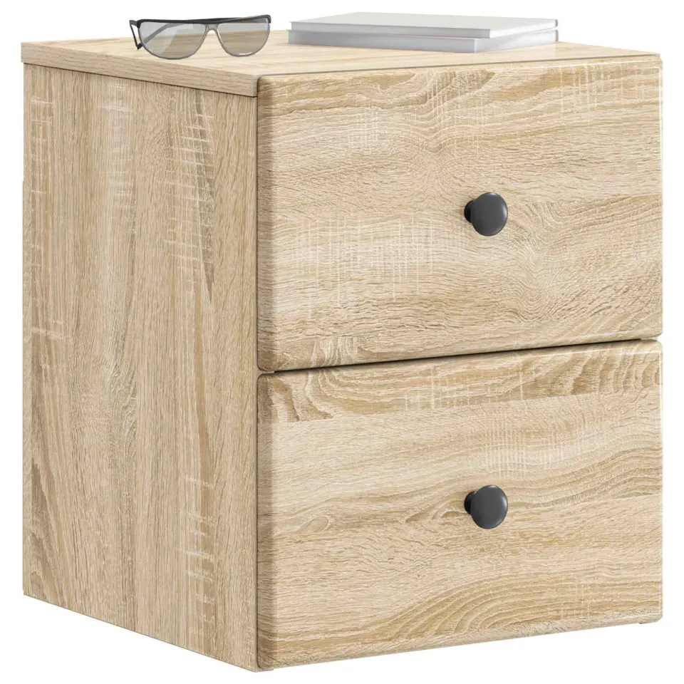 vidaXL Wandbeugel Bedkast Sonoma Eiken 34,5 x 33 x 40 cm Bewerkt hout Bruin