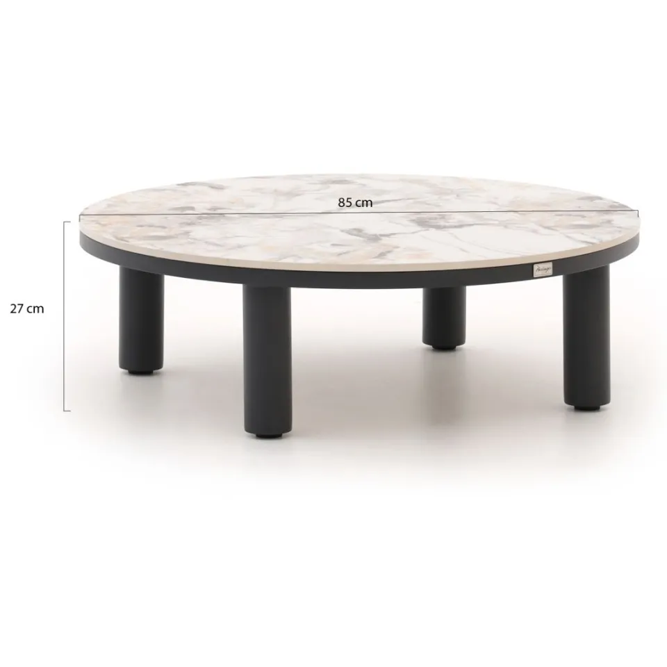 Bellagio tuinmeubelen Bellagio Sarsina lounge tuintafelset ø85cm(h:27cm)/ø65cm (h:21cm) grijs, foto 2