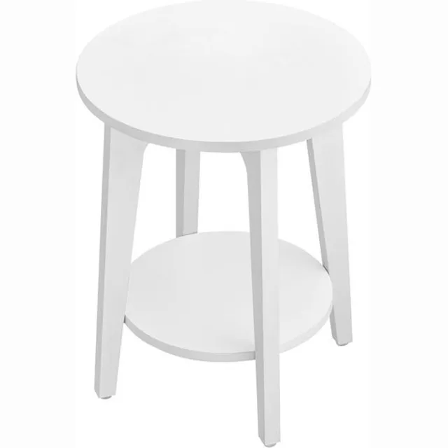 Hoppa! Bijzettafel - Kleine Ronde Tafel - Moderne Stijl, Wit LET283T14 Transparent Color T,Matte White