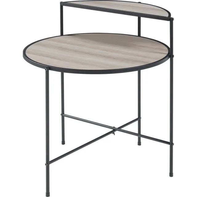 en.casa Bijzettafel Fyresdal 68xØ62 cm zwart en eikenkleurig