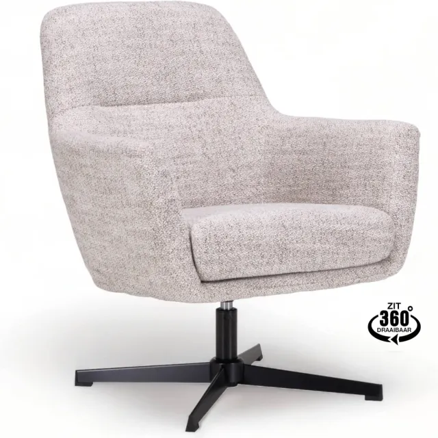 Wehkamp Home fauteuil Licht grijs/bruin
