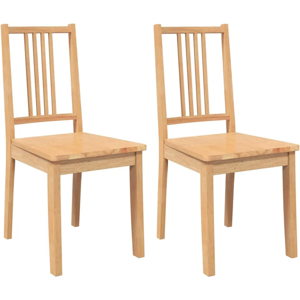 vidaXL Eetkamerstoelen 2 st massief hout naturel rubber Bruin