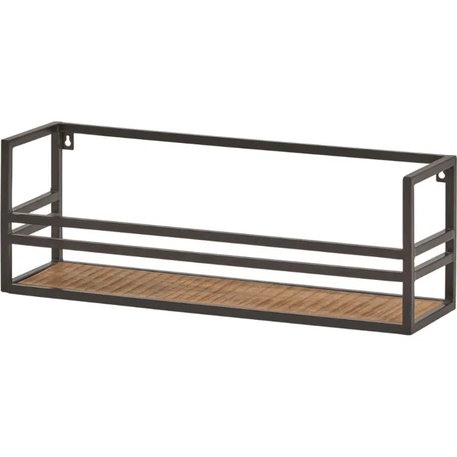 Dulaire Wandplank Hout Zwart Metaal bruin