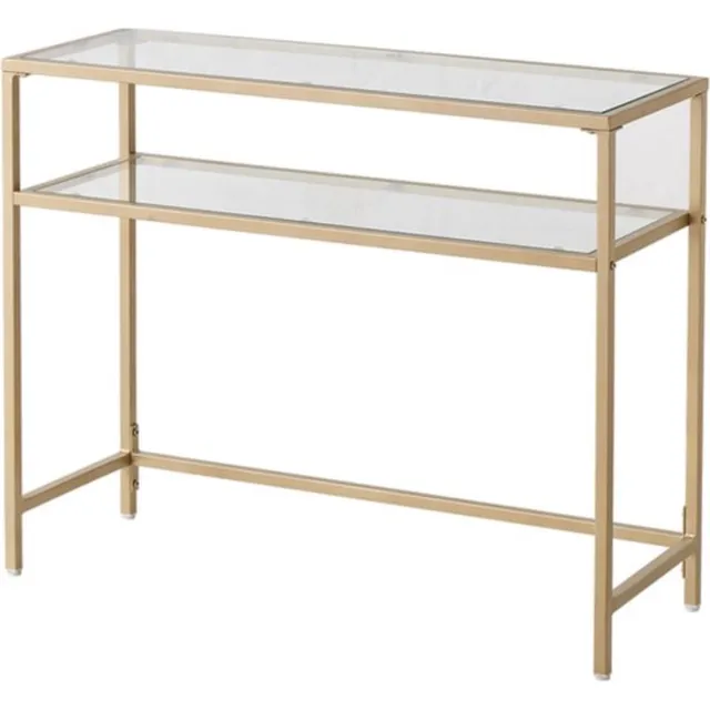 Bolt Edge Console Tafel Deluxe - 100cm - Transparant - Wandtafel - Sidetable - Goud